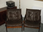 Pair of Torbjørn Afdal, Hunter Chairs by Bruksbo, Norway
