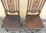 Victorian Oak Jacobean Style Hall Chairs – Carved Barley Twist