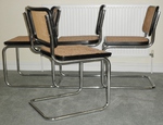 Set of 4 Marcel Breuer - Cesca Chairs in Black frames 