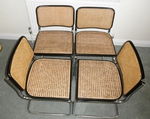 Set of 4 Marcel Breuer - Cesca Chairs in Black frames 