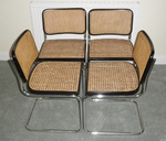 Set of 4 Marcel Breuer - Cesca Chairs in Black frames 