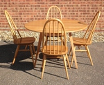 Ercol Drop Leaf Dining Table & 4 Windsor Quaker Chairs 