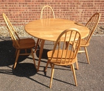 Ercol Drop Leaf Dining Table & 4 Windsor Quaker Chairs 