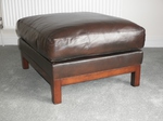 Country House Leather Hearth Stool / Foot Stool / Ottoman