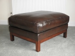Country House Leather Hearth Stool / Foot Stool / Ottoman