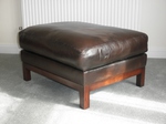 Country House Leather Hearth Stool / Foot Stool / Ottoman