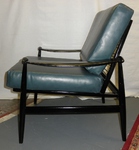 Black Lacquer & Blue-Green Leather Spade Chair