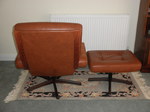 1970s Gote Mobler Tan Leather ‘Viking’ Lounge Chair & Ottoman