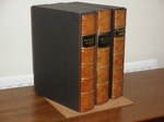 Set of 3 Antique Leather Spined Foolscap Storage Box-Files