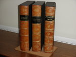 Set of 3 Antique Leather Spined Foolscap Storage Box-Files