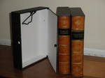 Set of 3 Antique Leather Spined Foolscap Storage Box-Files