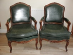 Pair of Louis XV Style French Fauteuils