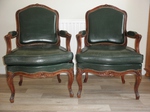 Pair of Louis XV Style French Fauteuils
