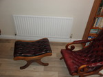 Pair of Mahogany Slipper Armchairs & Footstool