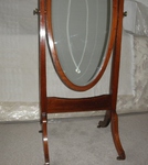 Edwardian Inlaid Mahogany Cheval Mirror