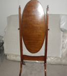 Edwardian Inlaid Mahogany Cheval Mirror