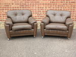 Pair of Art Deco Style - Ryesberg Mobler Leather Armchairs
