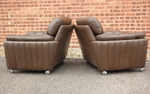 Pair of Art Deco Style - Ryesberg Mobler Leather Armchairs