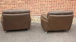 Pair of Art Deco Style - Ryesberg Mobler Leather Armchairs