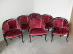 Set of 6 Louis XV Style Plush Velvet Club / Dining Chairs