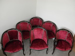 Set of 6 Louis XV Style Plush Velvet Club / Dining Chairs