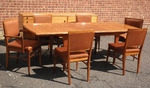 Alfred Cox dining suite of Walnut sideboard, dining table & six chairs 