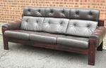 1970s Dark Brown Leather 3 Seater Sofa – Ekornes (Norwegian)