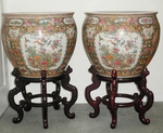 Chinese Jardinieres / Fish Bowls on Stands