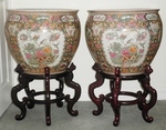 Chinese Jardinieres / Fish Bowls on Stands