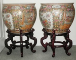 Chinese Jardinieres / Fish Bowls on Stands