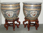 Chinese Jardinières / Fish Bowls on Stands
