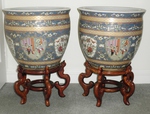 Chinese Jardinières / Fish Bowls on Stands