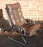 1970s Chrome & Patchwork Leather Easy Chairs