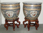 Chinese Jardinières / Fish Bowls on Stands  