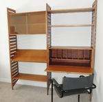 Staples Teak Ladderax 2 Bay Unit with Bureau