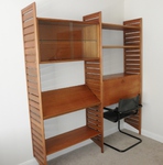 Staples Teak Ladderax 2 Bay Unit with Bureau