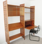 Staples Teak Ladderax 2 Bay Unit with Bureau