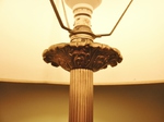 French Gilded Brass and Marble Standard / Floor Lamp