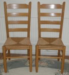 Pair of Ladderback Rush seated Chairs
