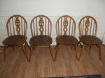 4 Ercol Windsor Dining Chairs (Fleur de Liy back splat)  