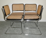 Set of 4 Marcel Breuer - Cesca Chairs in Black frames 