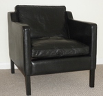 Mid-20th century Danish Classic Black Leather Armchair