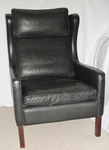 Stouby Black Leather High Back / Club Armchair