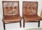 Pair of Farstrup Bentwood & Leather Lounge chairs
