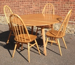 Ercol Drop Leaf Dining Table & 4 Windsor Quaker Chairs 