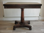 Regency Rosewood Pedestal Card Table