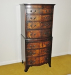 Small George lll Style Bow Fronted Mahogany Chest on Chest
