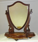 Victorian Mahogany Shield Toilet Mirror