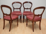 AN 21 - Set of 4 - Victorian Mahogany Balloon Back Dining Chairs
