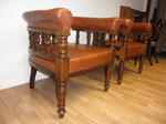Pair of Victorian Mahogany and Leather Tub Chairsn mahogany and leather